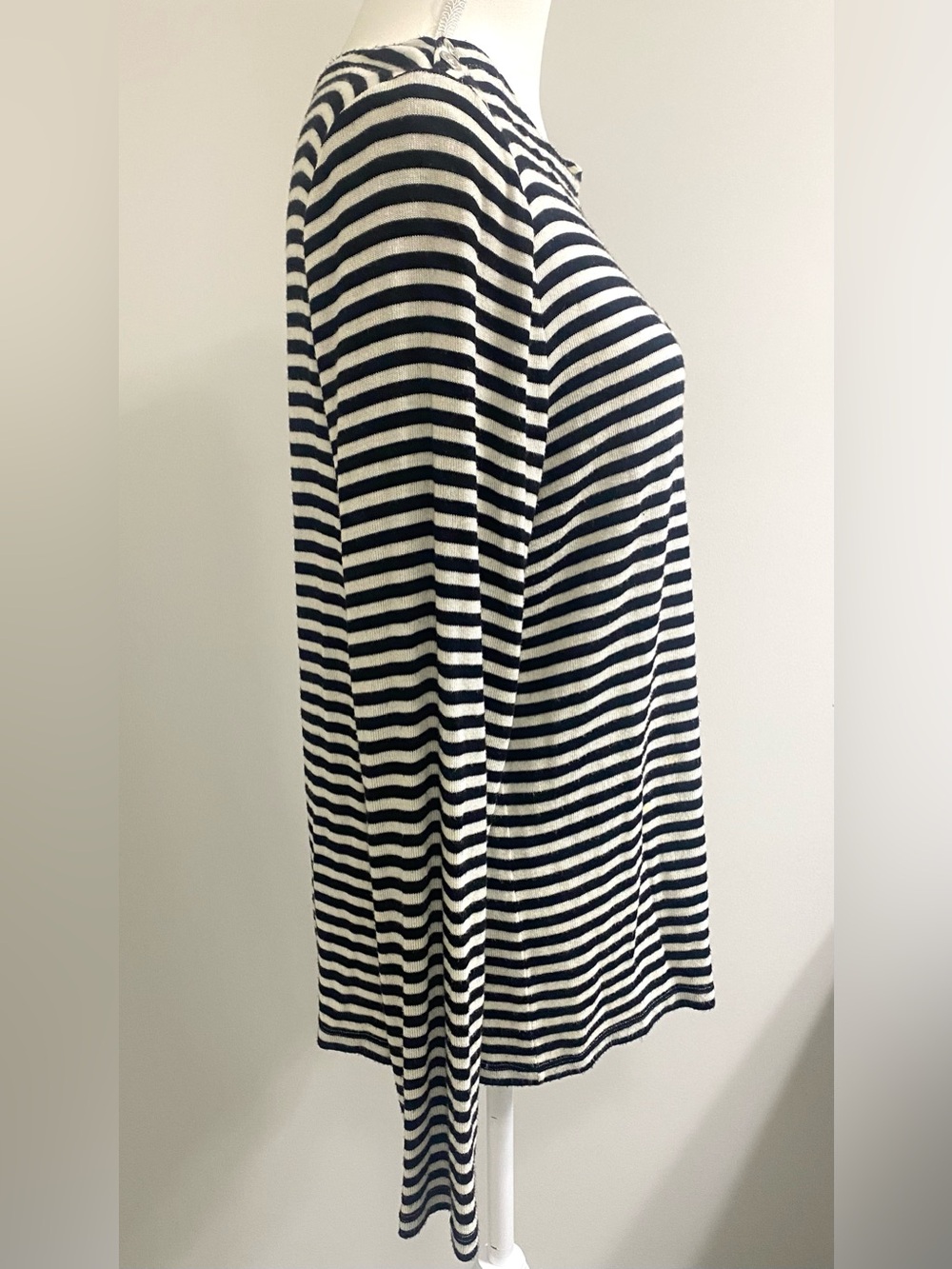 Ralph Lauren Womens XL Black White Striped Lightweight Sweater Preppy Nautical - Picture 7 of 13